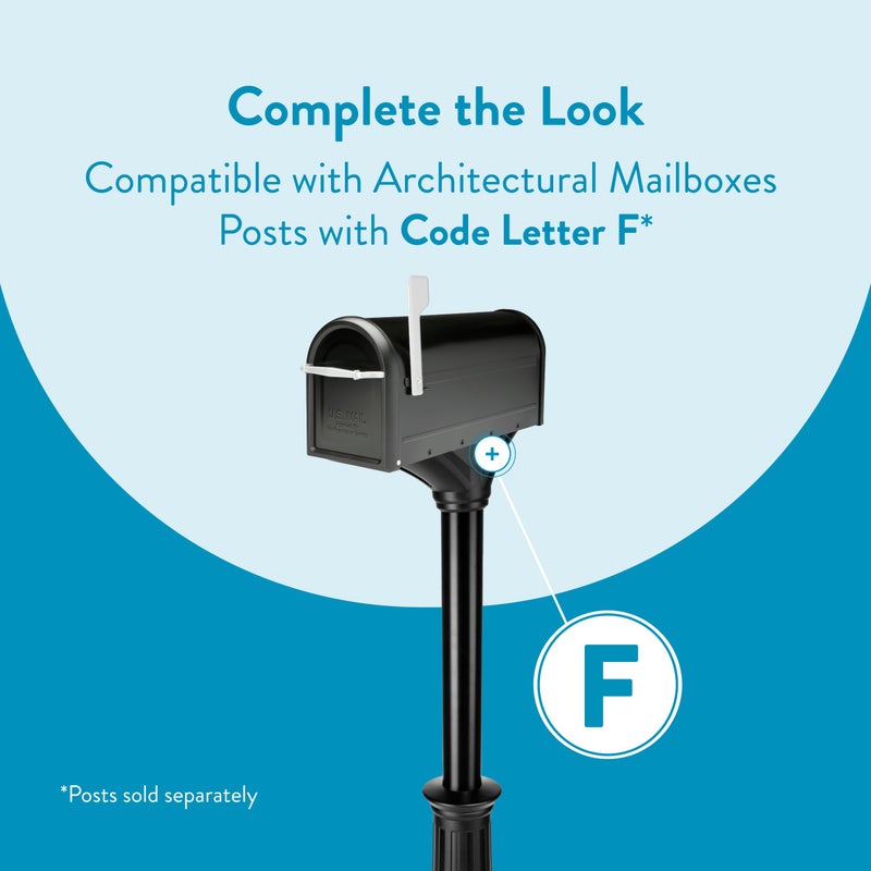 Architectural Mailboxes Chadwick Galvanized Steel Post Mount Mailbox, 8950B-10, Black, Medium Capacity - Image 5